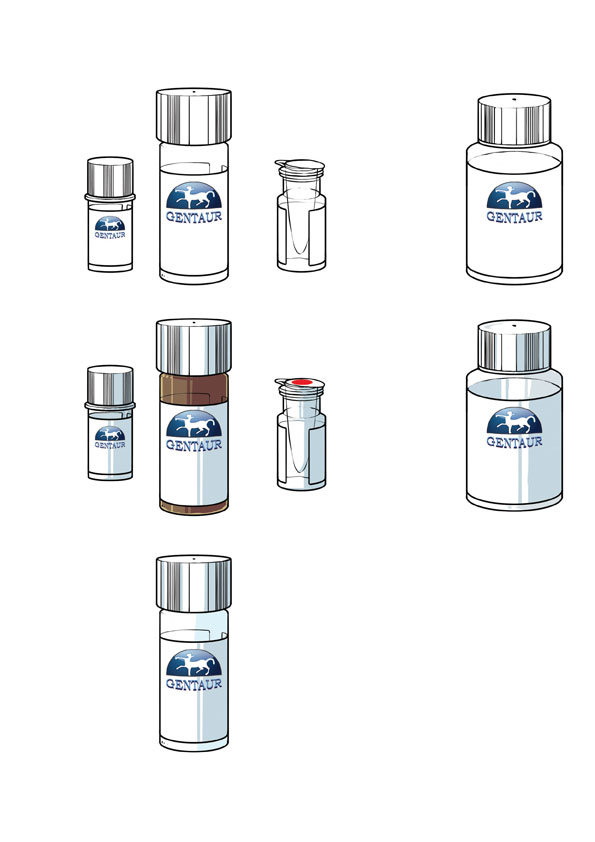 several white bottles with the Gentaur Logo